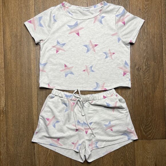 Le Lis Collection Womens 2 Piece Knit Pajama Set Stars Size Large - Picture 1 of 8